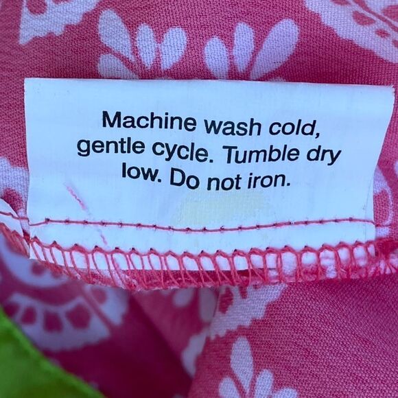 Rock Flower Paper Pink/White Top w/Lime Green Trim Top/Tunic. Size Small. EUC! - Picture 6 of 6